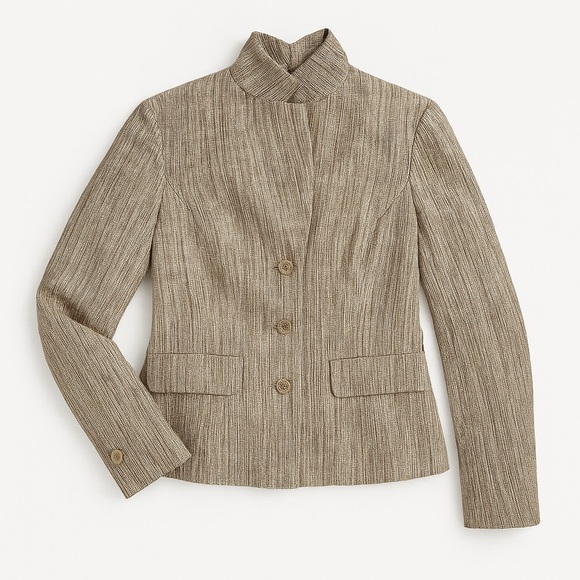 Ann Taylor Jackets & Blazers - Ann Taylor 100% Linen Woven Textured Beige Blazer Sz. 6